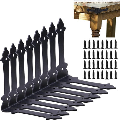 Protector esquina metal decorativo 8 pzas negro