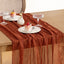 Camino mesa gasa terracota 3 Pzas 35x120pulg bohemio rústico
