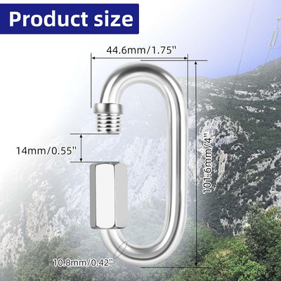 Conector cadena acero inox 304 mosquetón D 1/2"