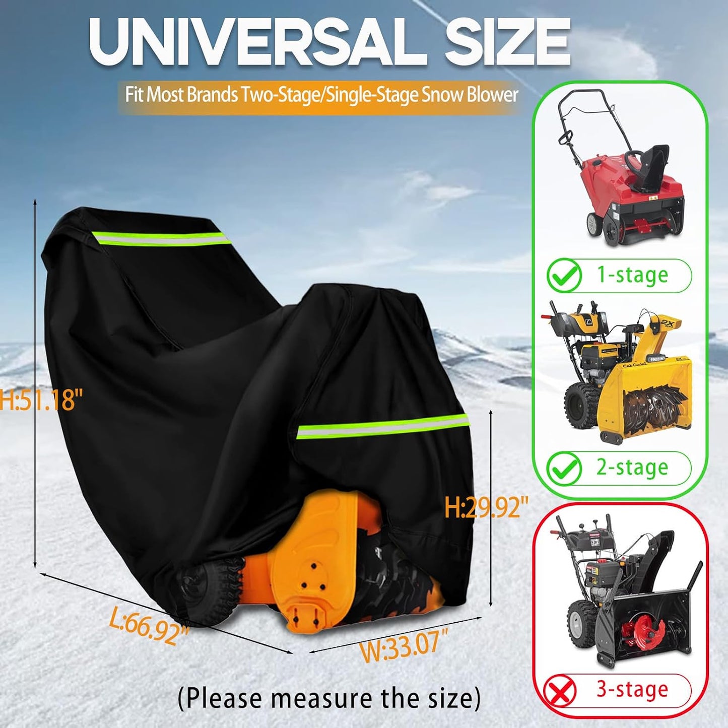 Cubierta soplador nieve impermeable 24-32pulg 600D universal