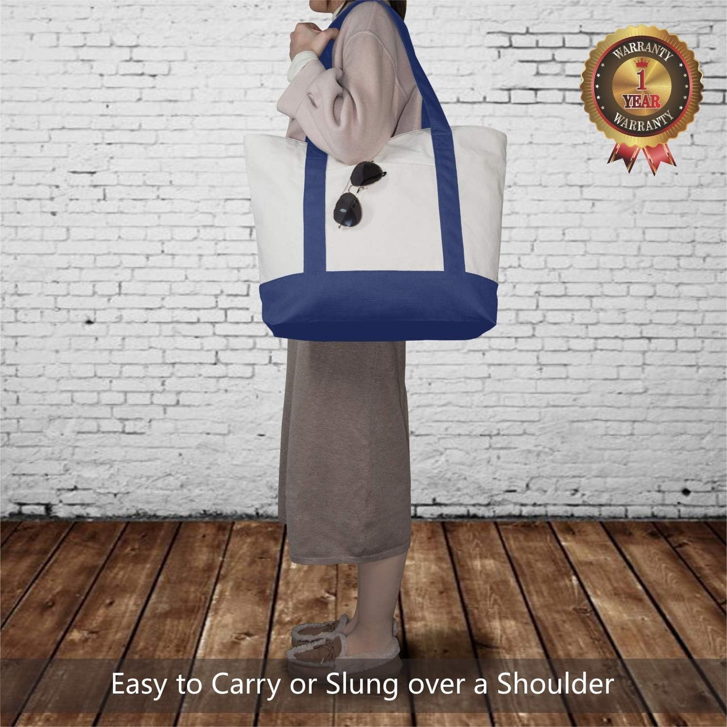 30 Bolsas Lona con Bolsillo Cremallera Reutilizables