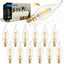 12 Pzas Bombillas LED Regulables 60W Candelabro Blanco Día