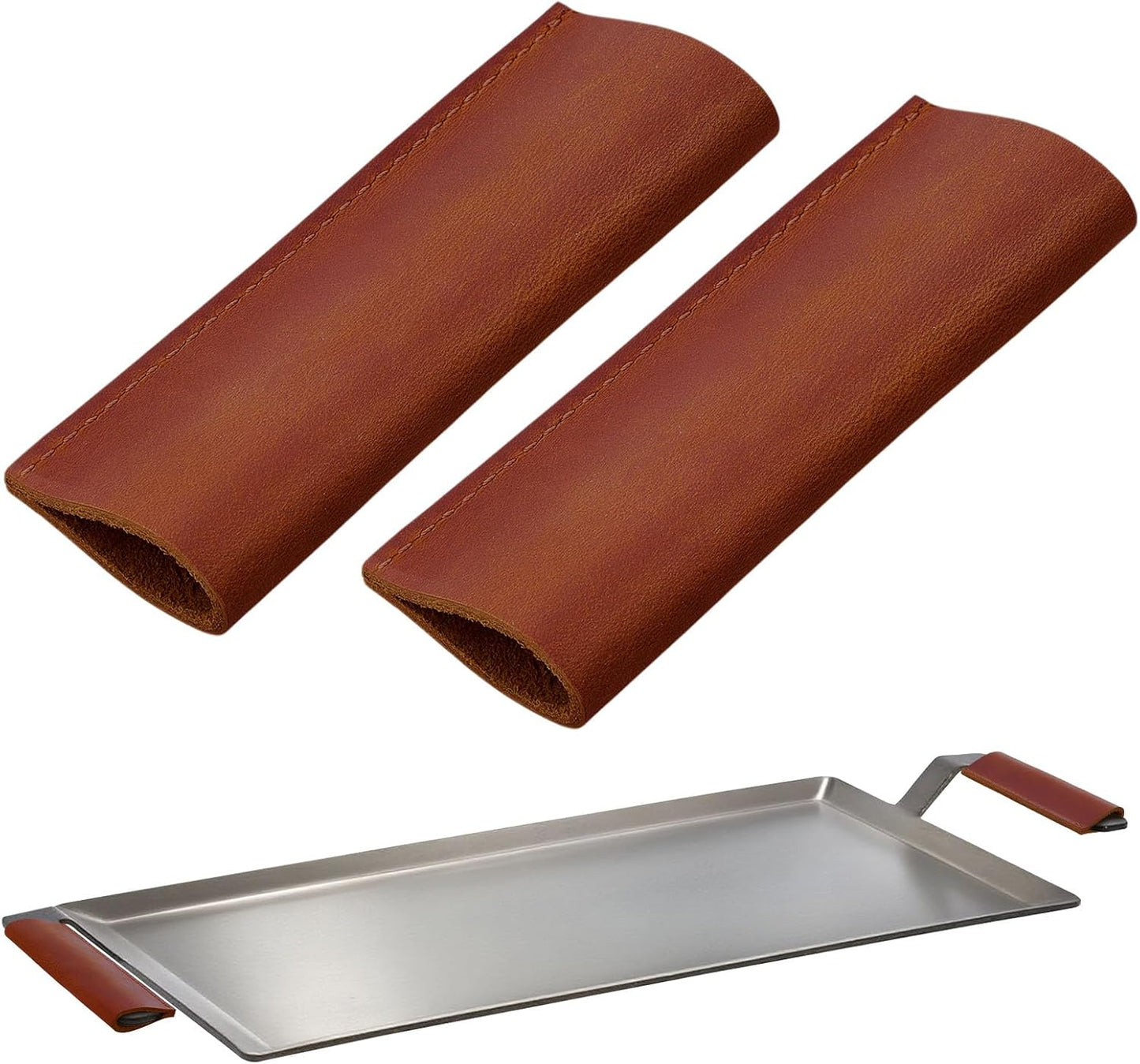 Set 2 Fundas Asas Cuero para Parrilla Hierro Fundido