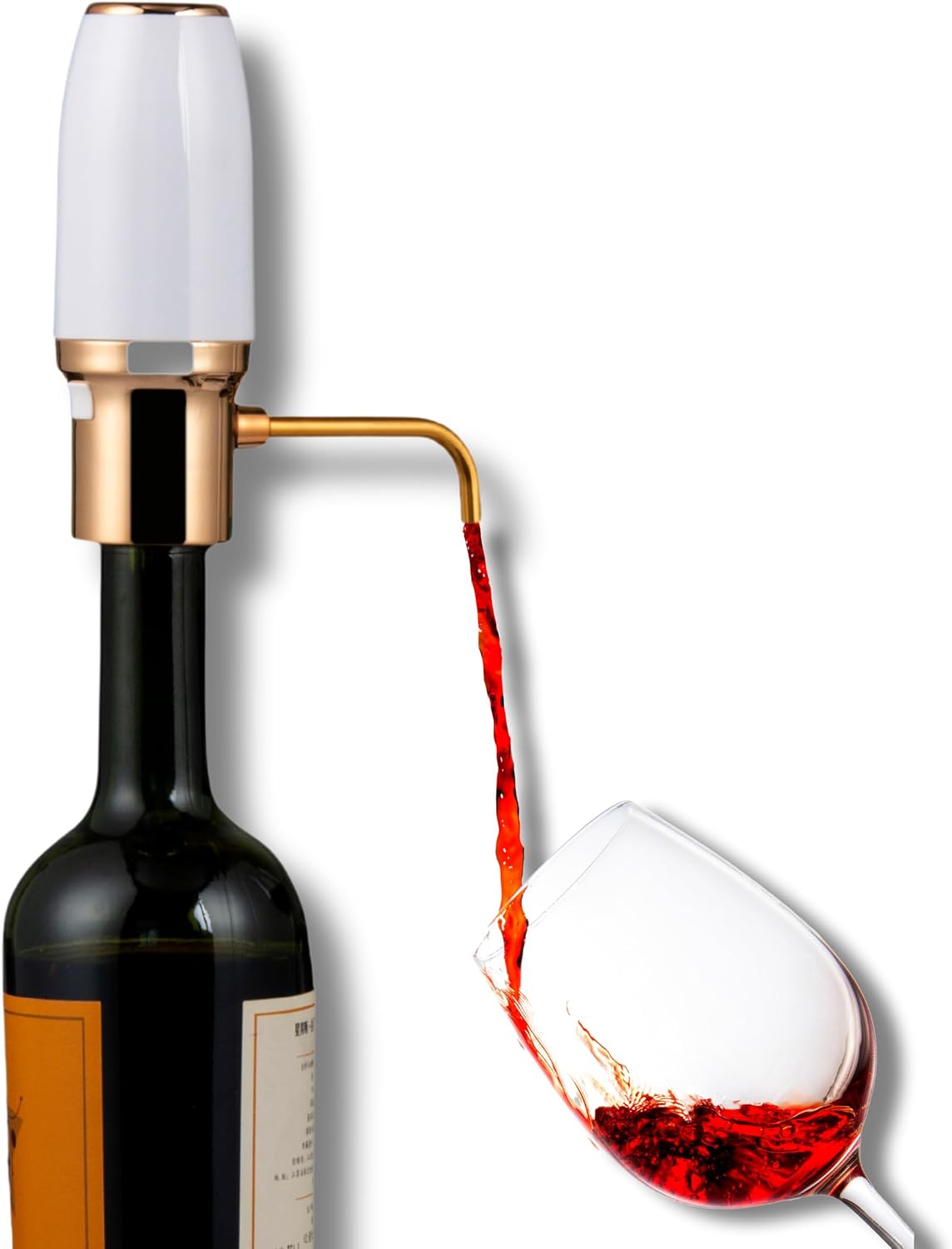 Aireador de vino eléctrico dorado recargable