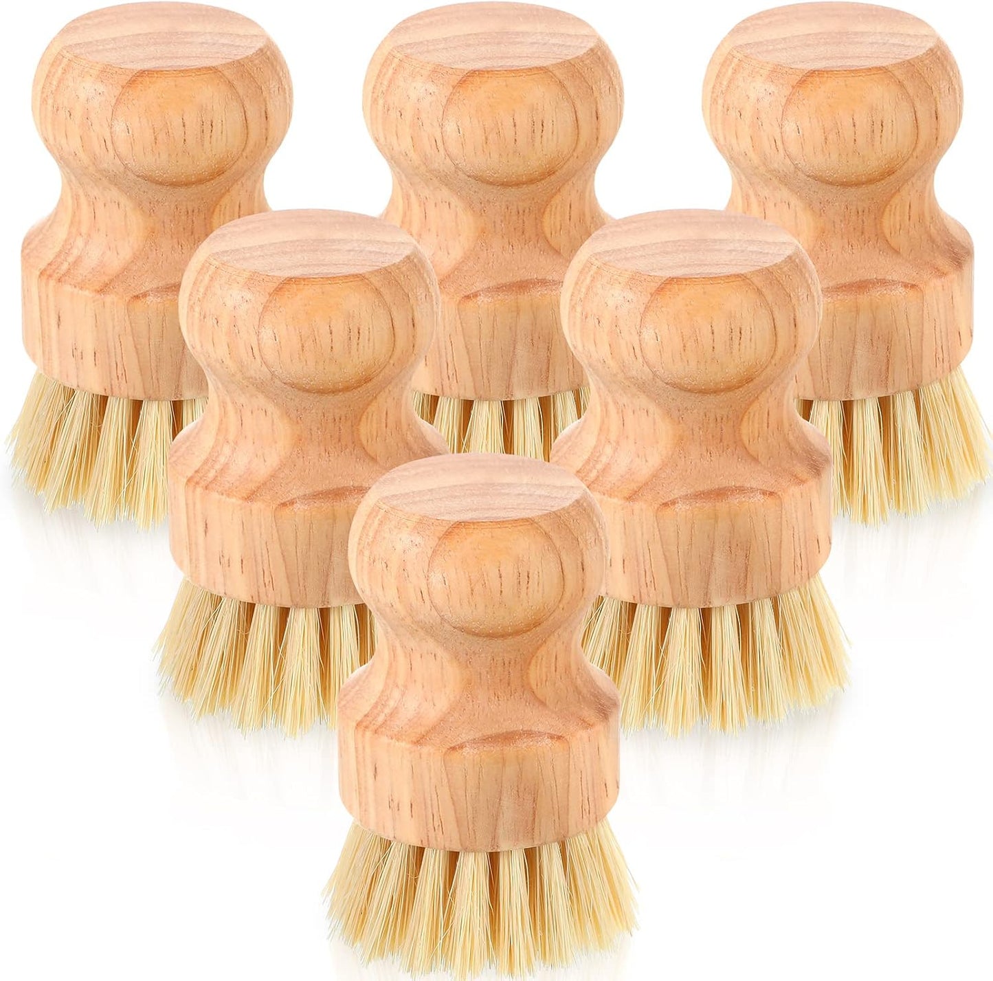 40 Pzas Cepillos Bambú Cerdas Sisal para Ollas Hierro