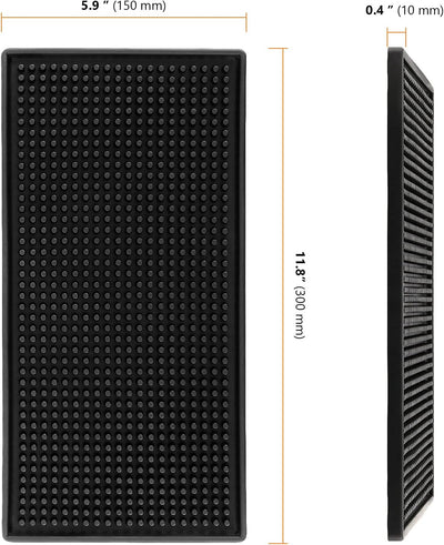 6 Tapetes Goma Negra 6x12pulg Secado Barra Cafetería