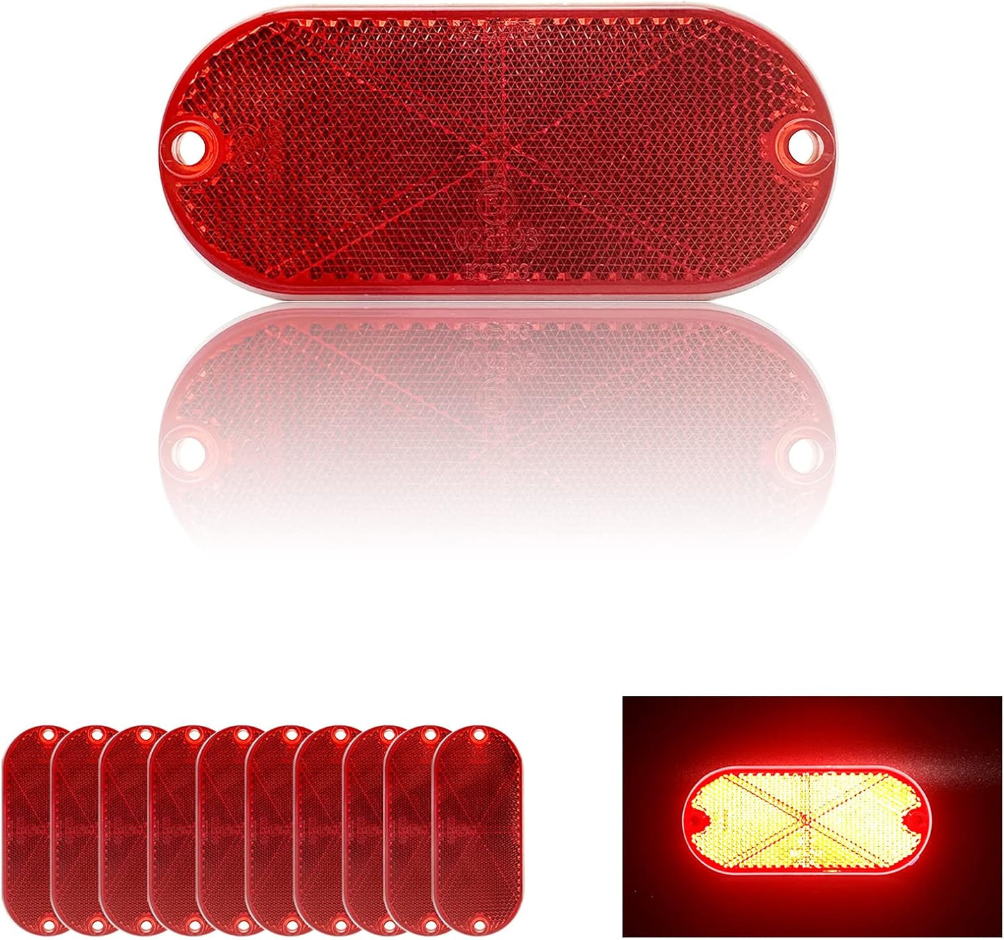 Reflector autoadhesivo ovalado 114x50mm seguridad