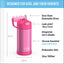 Botella agua acero inox vacío 12oz para niños rosa