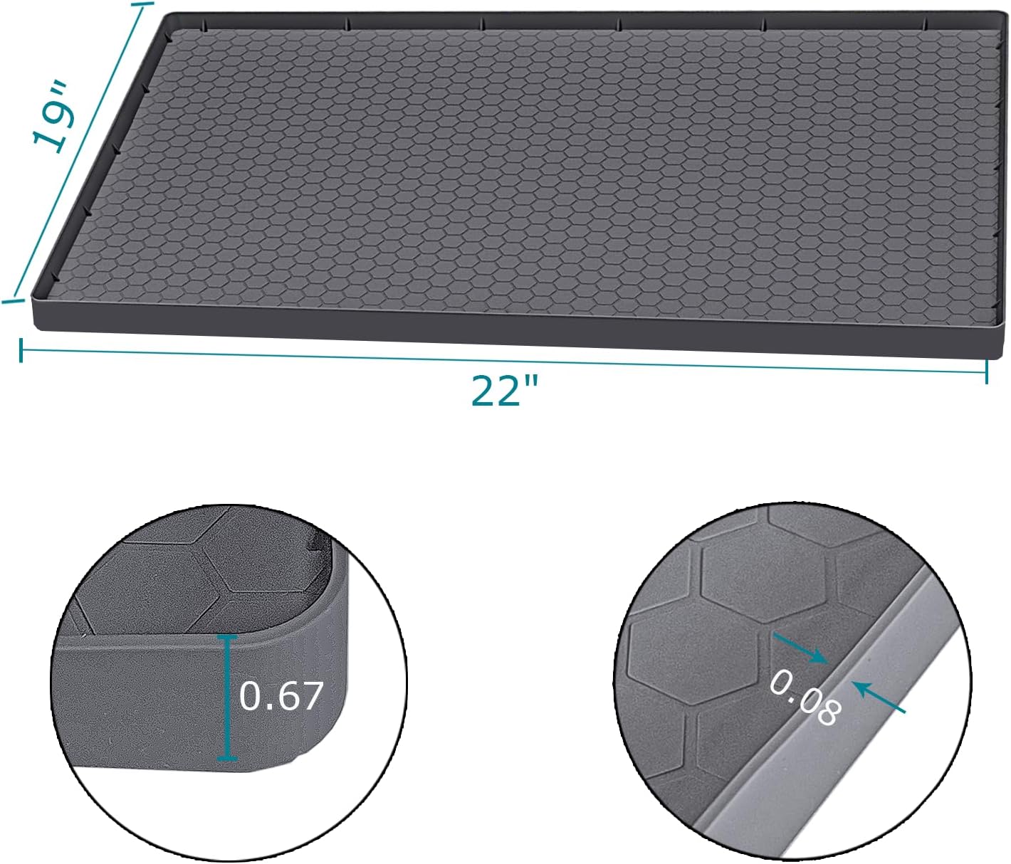 Tapete silicona protector fregadero 22x19pulg impermeable