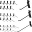 Ganchos pared listones 10.2-20.3cm 30pzas negro metal