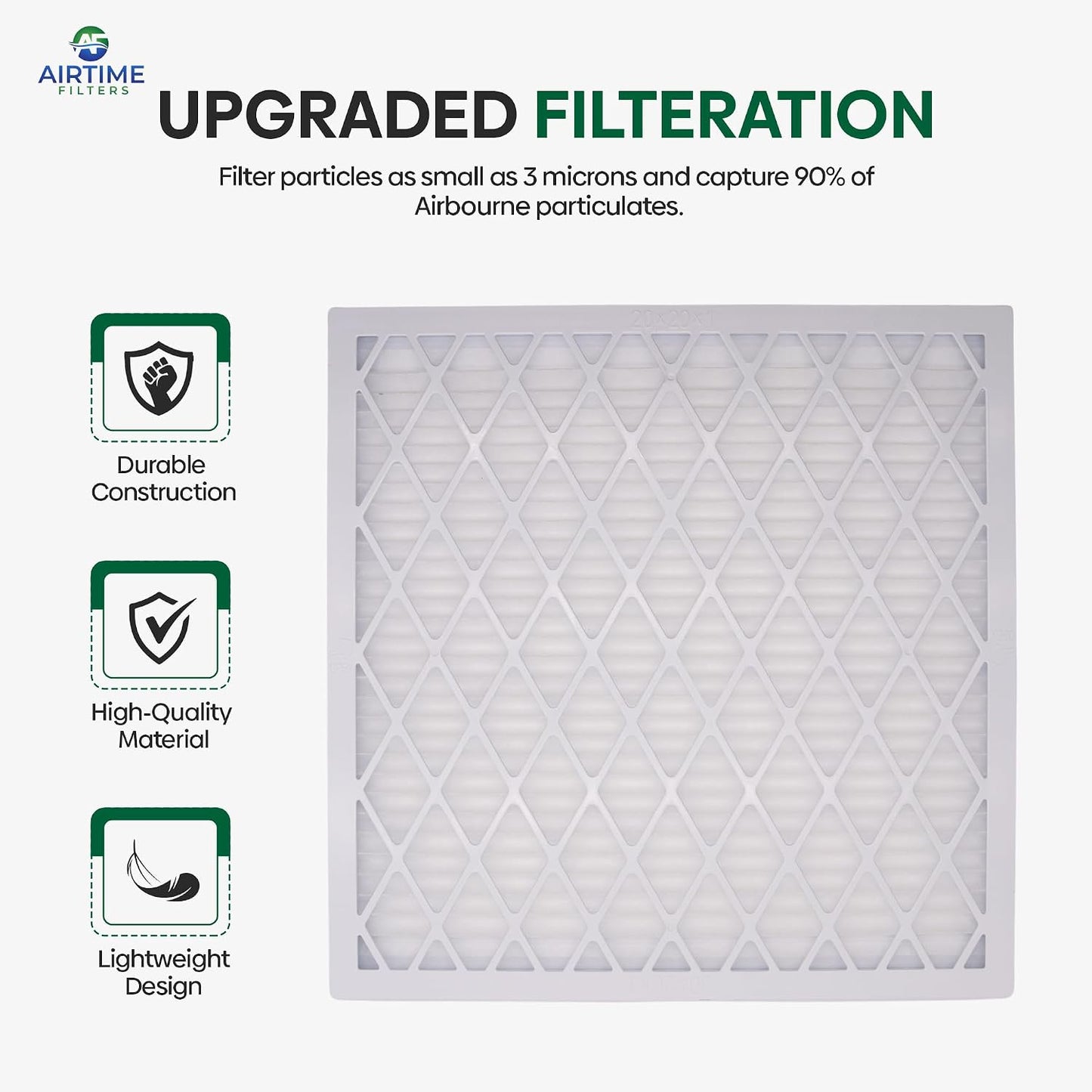 Filtro aire MERV 8 plástico ABS 6 pzas plisadas