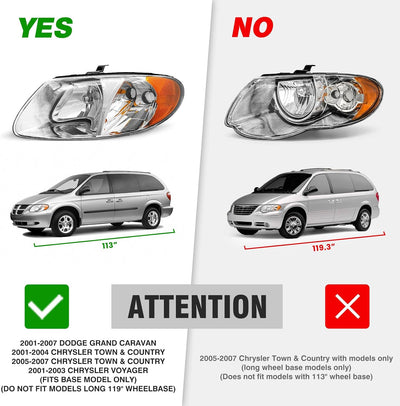 Faros delanteros Dodge Caravan 01-07 Chrysler Voyager 01-04