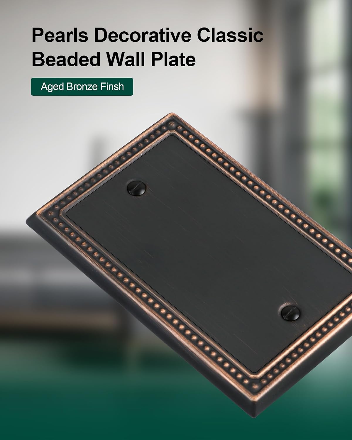 2 Pzas Cubiertas Tomacorriente Placa Pared Con Perlas Bronce
