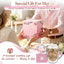 Taza cristal doble pared rosa 12oz con inicial para mujer
