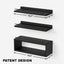 Estantes flotantes para baño con riel metal y cubo