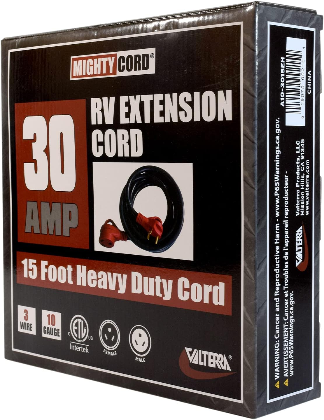 Cable extensión RV 30A 15ft color rojo