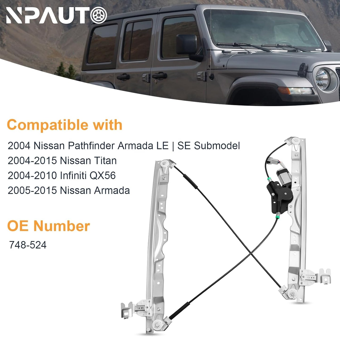Regulador ventana eléctrica izq Nissan 04-15