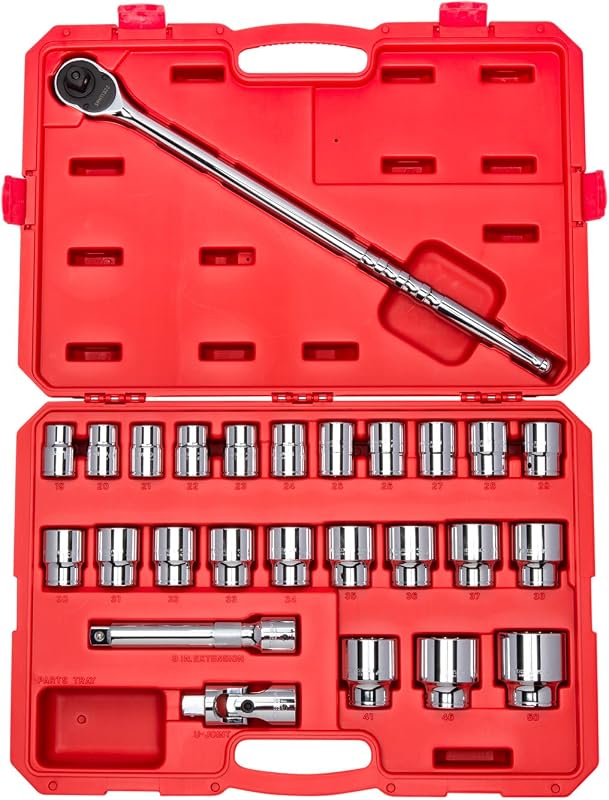 Set llaves vaso trinquete 3/4pulg 26pzas estuche