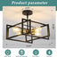 Lámpara techo industrial 4 luces color negro y dorado