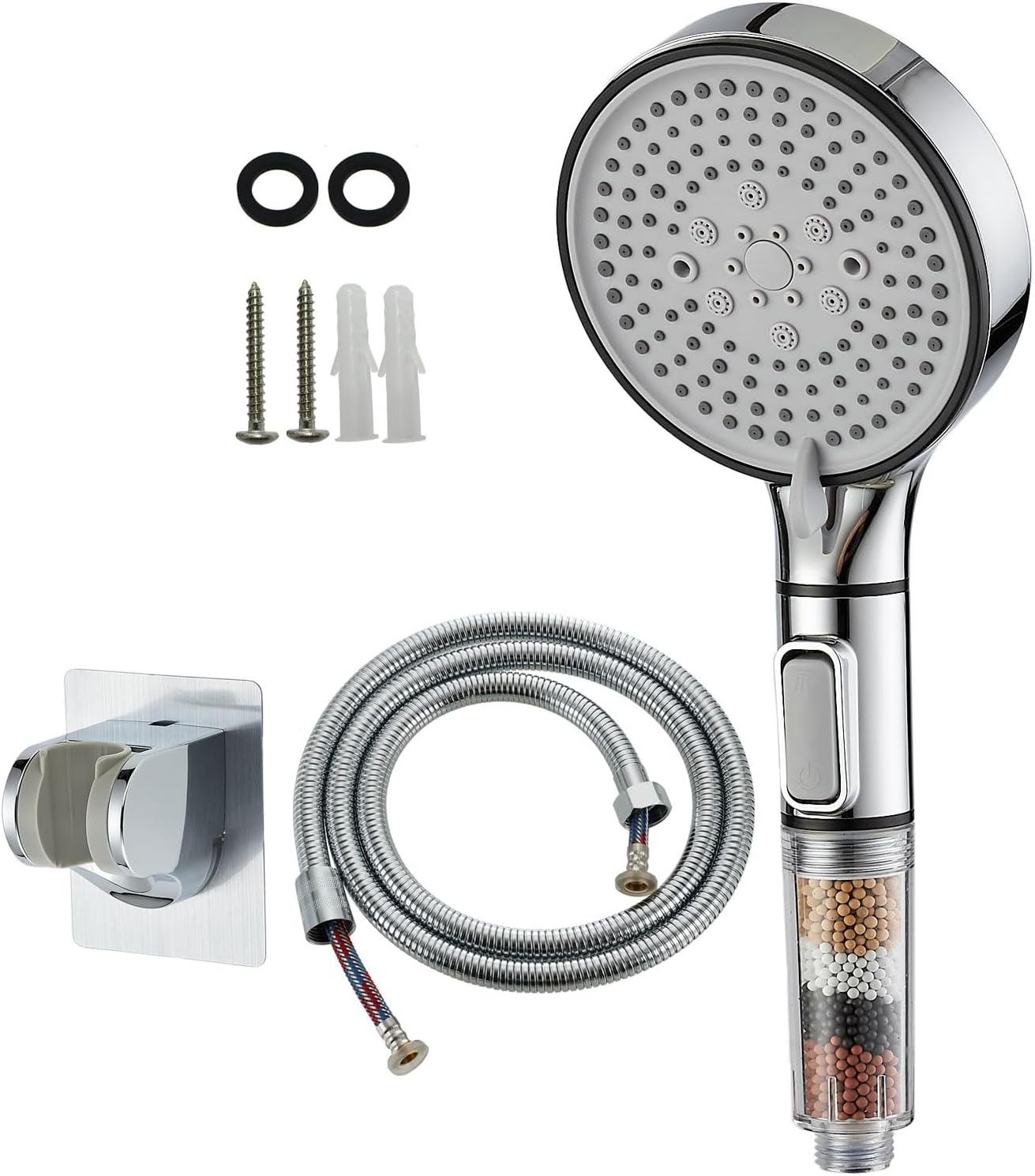 Cabezal ducha RV alta presión 5 ajustes con filtro