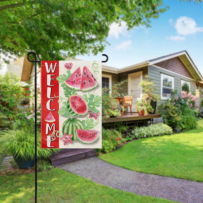 Bandera verano jardín sandía doble cara decoración