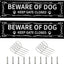 2 Letreros Aluminio Reflectante 12x3pulg Beware of Dog Negro