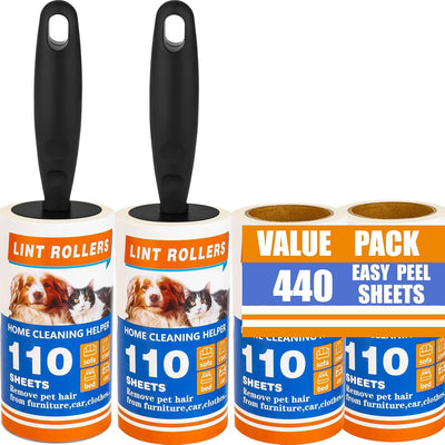 Rodillo pelusa 440 hojas 2 asas para mascotas ropa muebles coche
