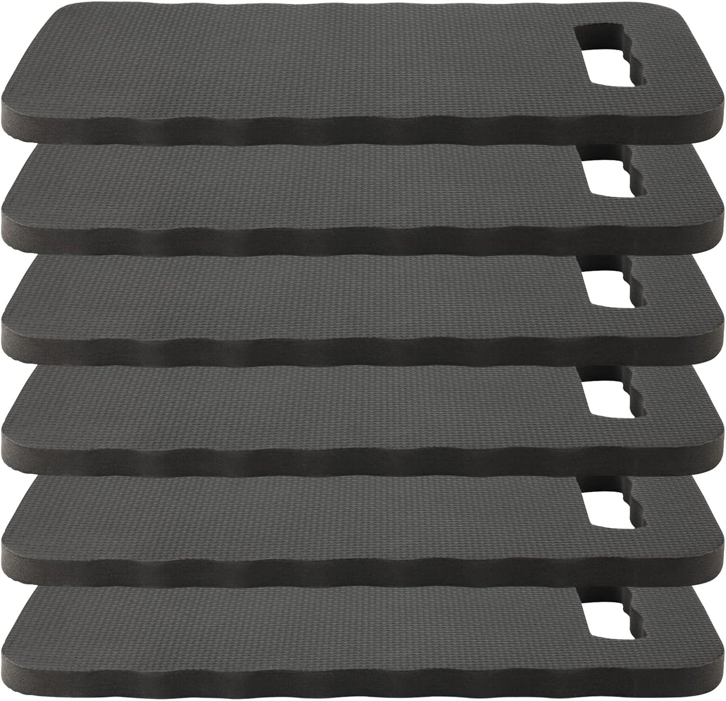 6 Rodilleras Espuma Jardinería Yoga Negro 16x7pulg