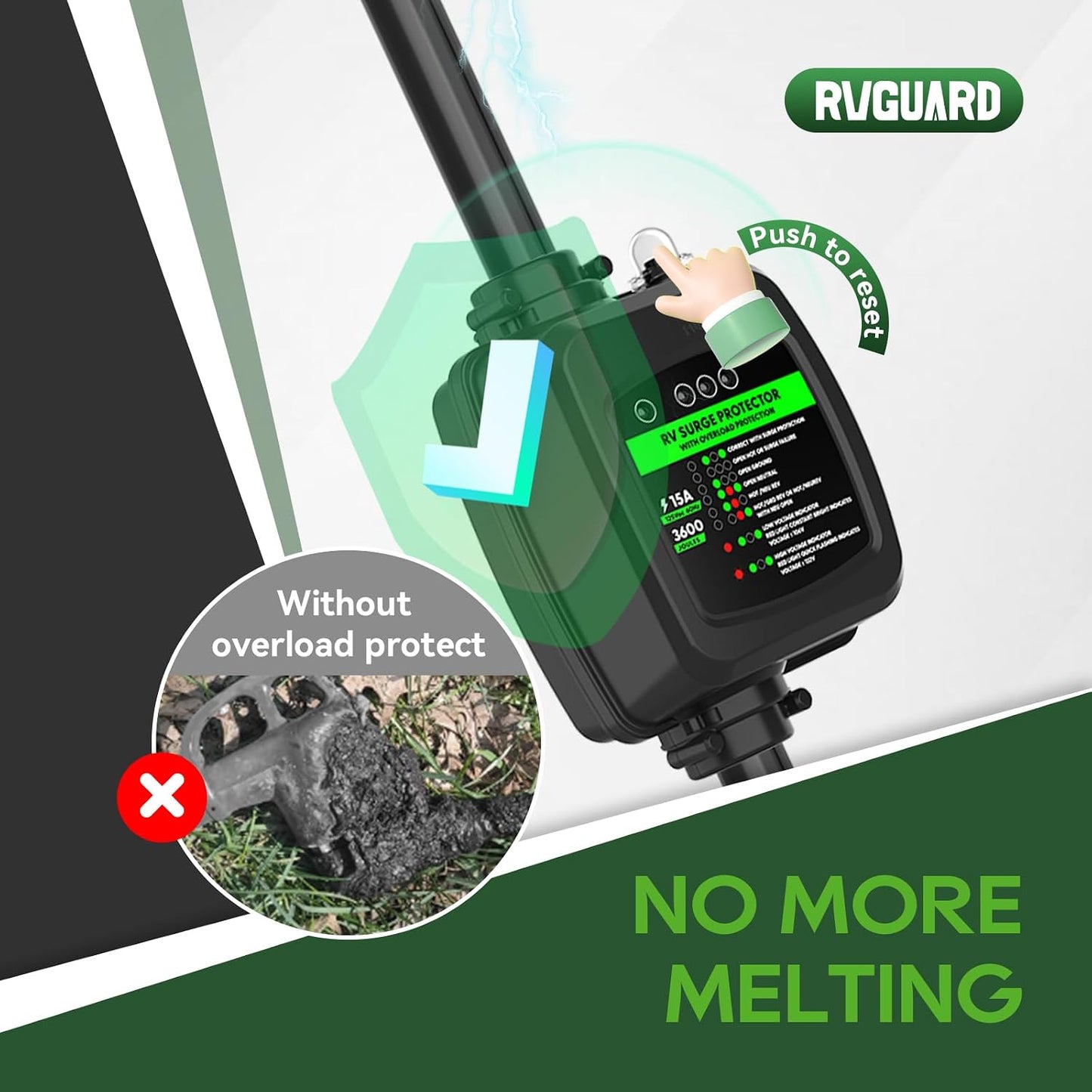 Cable protección sobretensión caravana 30A 110V NEMA 5-15P