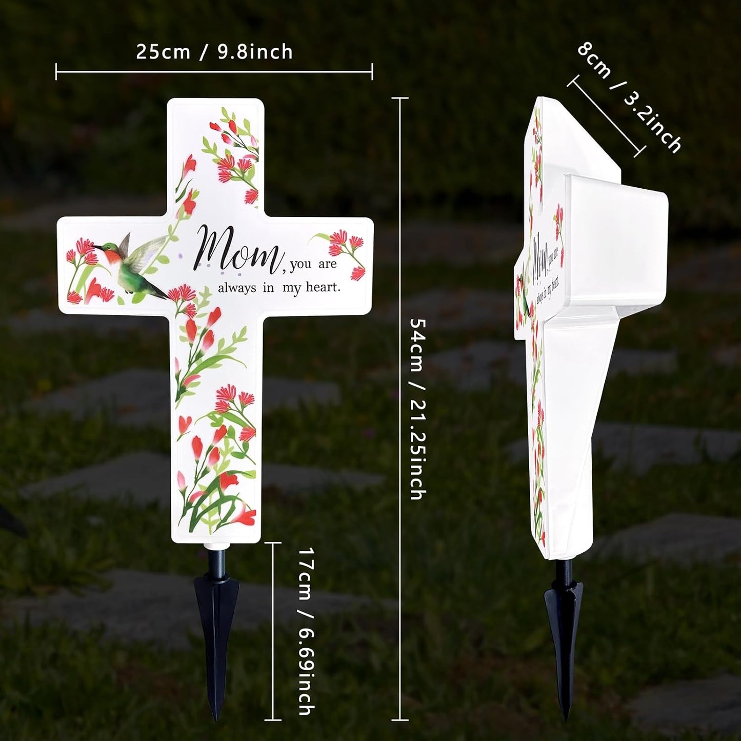 Luz solar LED para tumba conmemorativa jardín