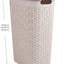 Cesta ropa 40L mimbre plástico marfil con tapa