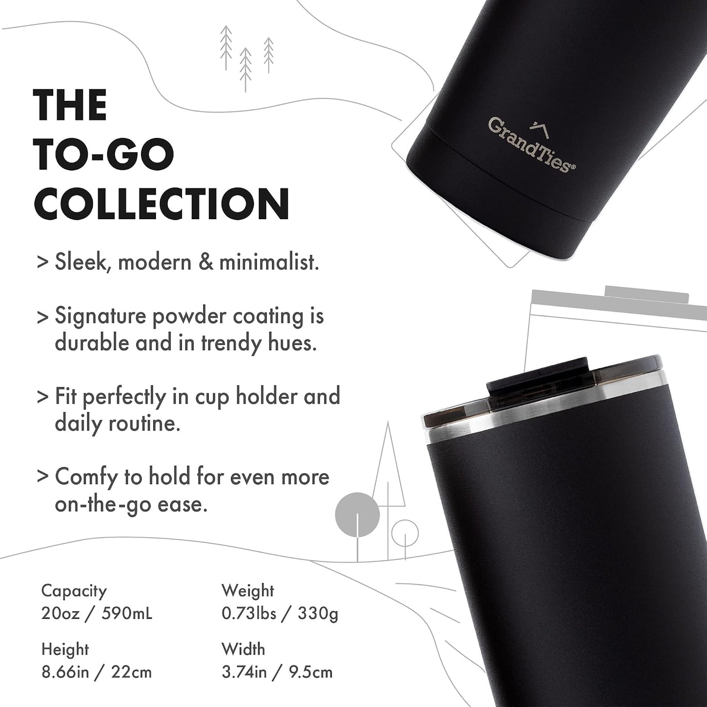 Vaso térmico acero inox al vacío con tapa Tritan