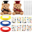 Kit graduación caramelo leis cinta oso peluche purpurina
