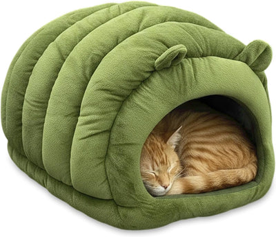 Cueva gato oruga jumbo color verde 15lb convertible felpa tapete