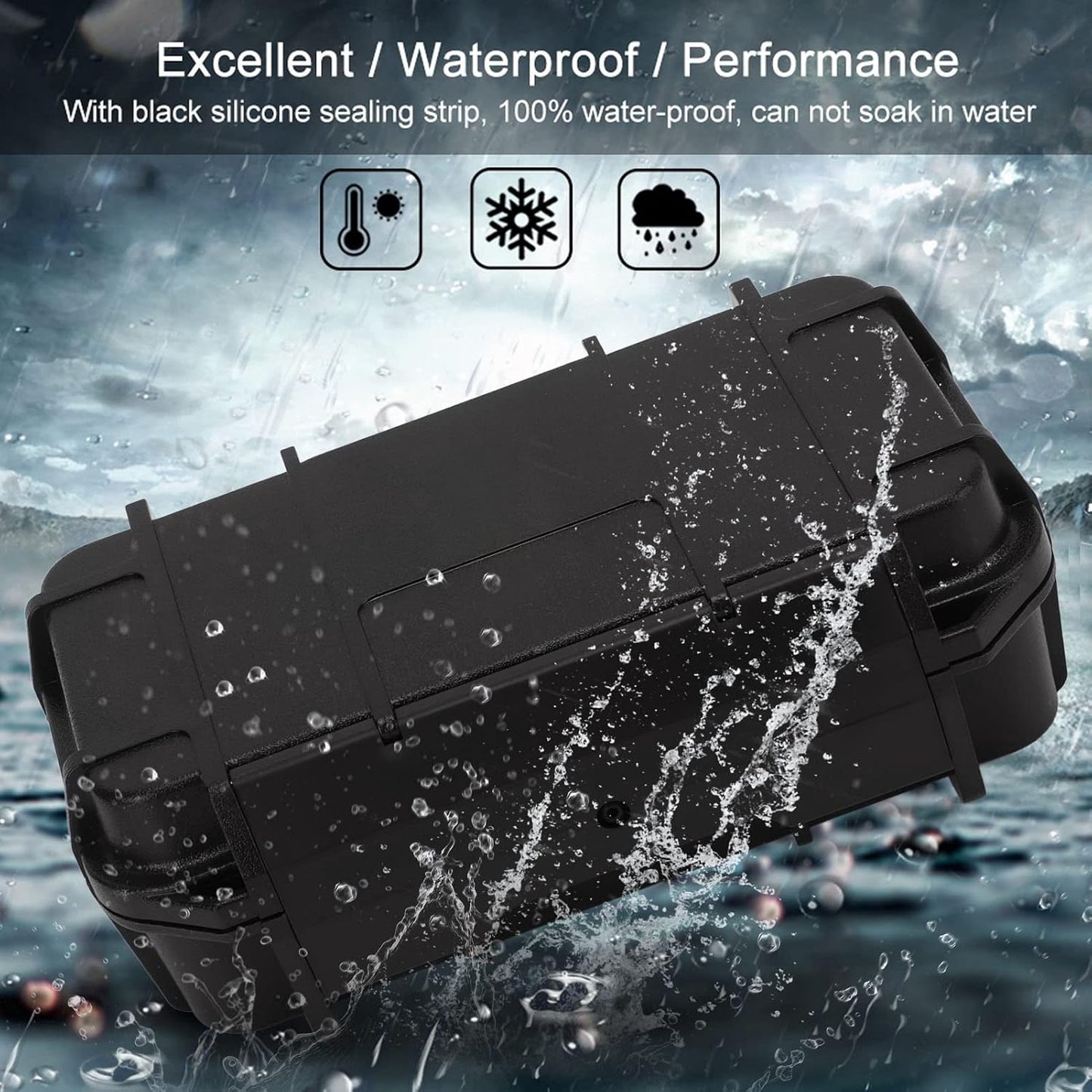 Caja herramientas impermeable ABS doble compartimento negro