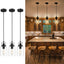 Lámpara colgante isla cocina marco madera E26