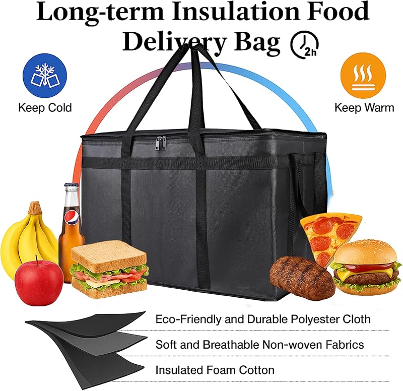2 Pzas Bolsas Aisladas Espuma Poliestireno Caliente/Frío