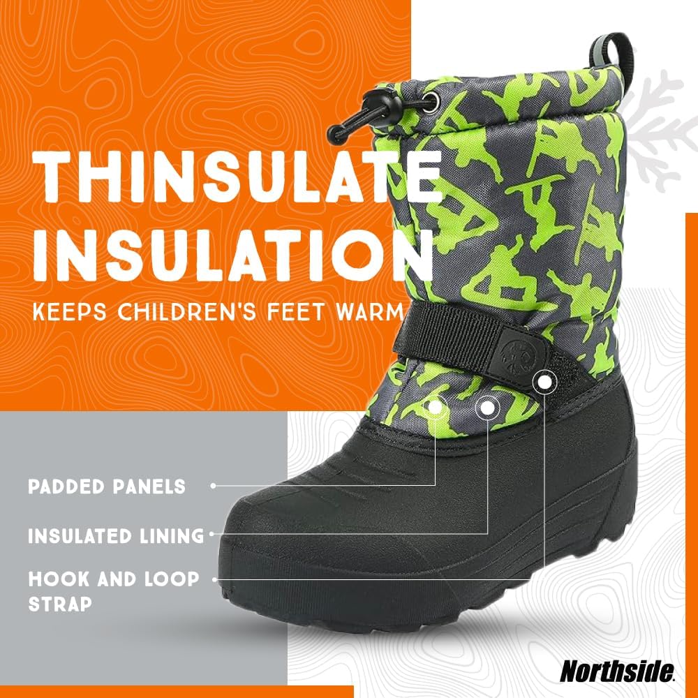 Botas nieve invierno para niños forro rápido suela duradera