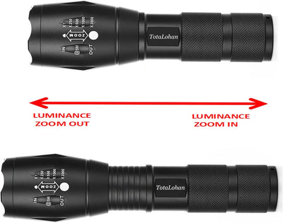 Linterna táctica LED 5 modos 2000lm para emergencias paquete 2