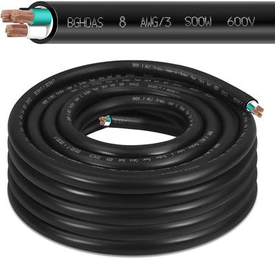 Cable alimentación portátil 25ft 8 AWG 600V