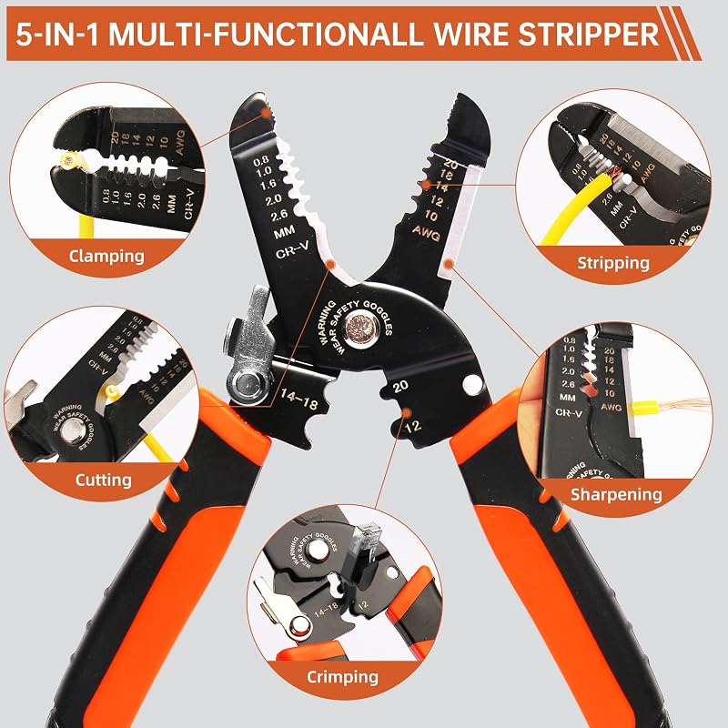 Pelacables multifunción 5 en 1 para cables 10-20 AWG