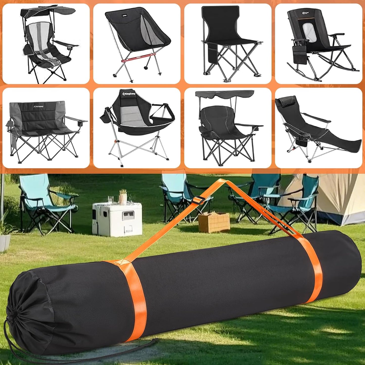 Bolsa silla plegable extragrande 51x11" camping color