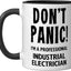 Taza Cerámica para Electricista Industrial Negro/Blanco