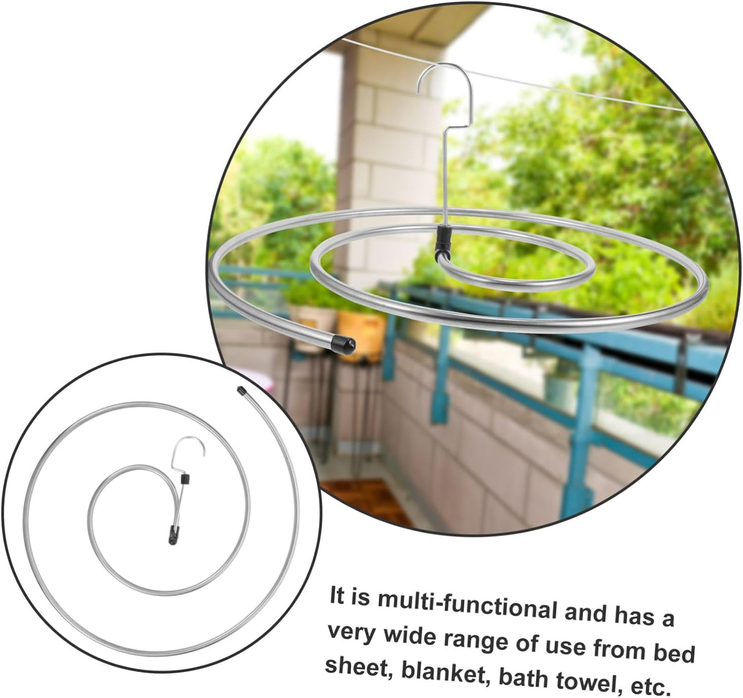 Percha espiral para sábanas manta y ropa secado