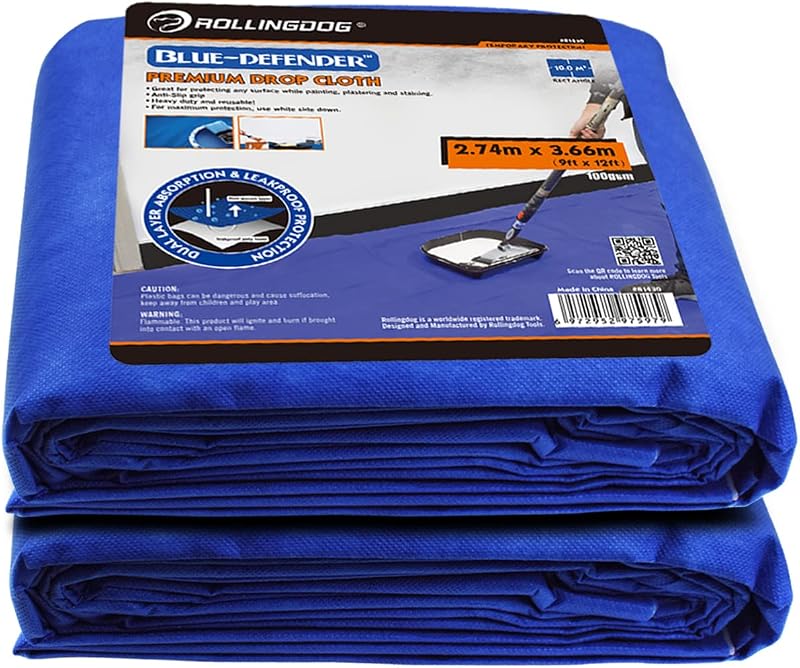 Paño pintura 9x12ft pack 2 reutiliz. resistente