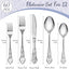Set 60 Pzas Cubiertos Retro Plata Real Acero Inox
