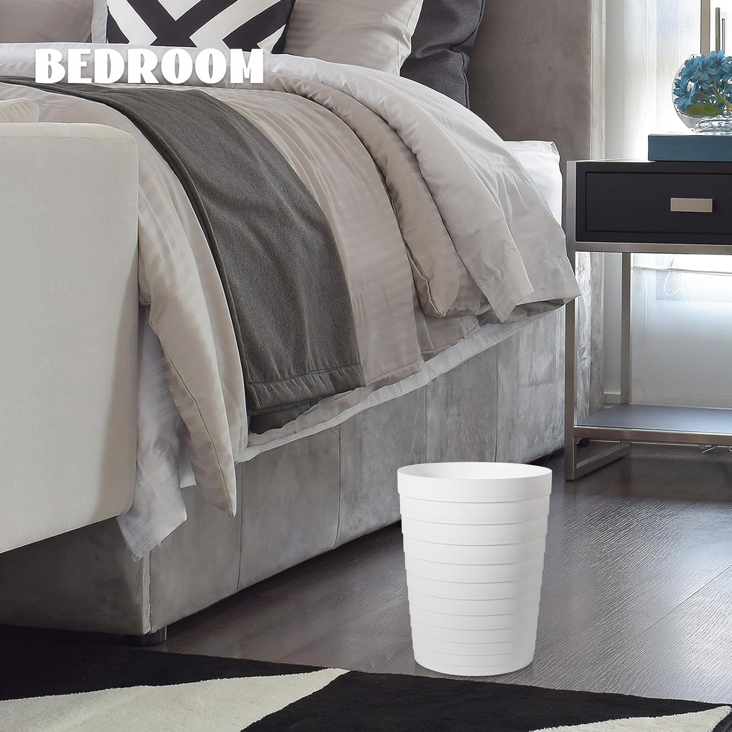 Cubo basura plástico baño 1.8gal blanco