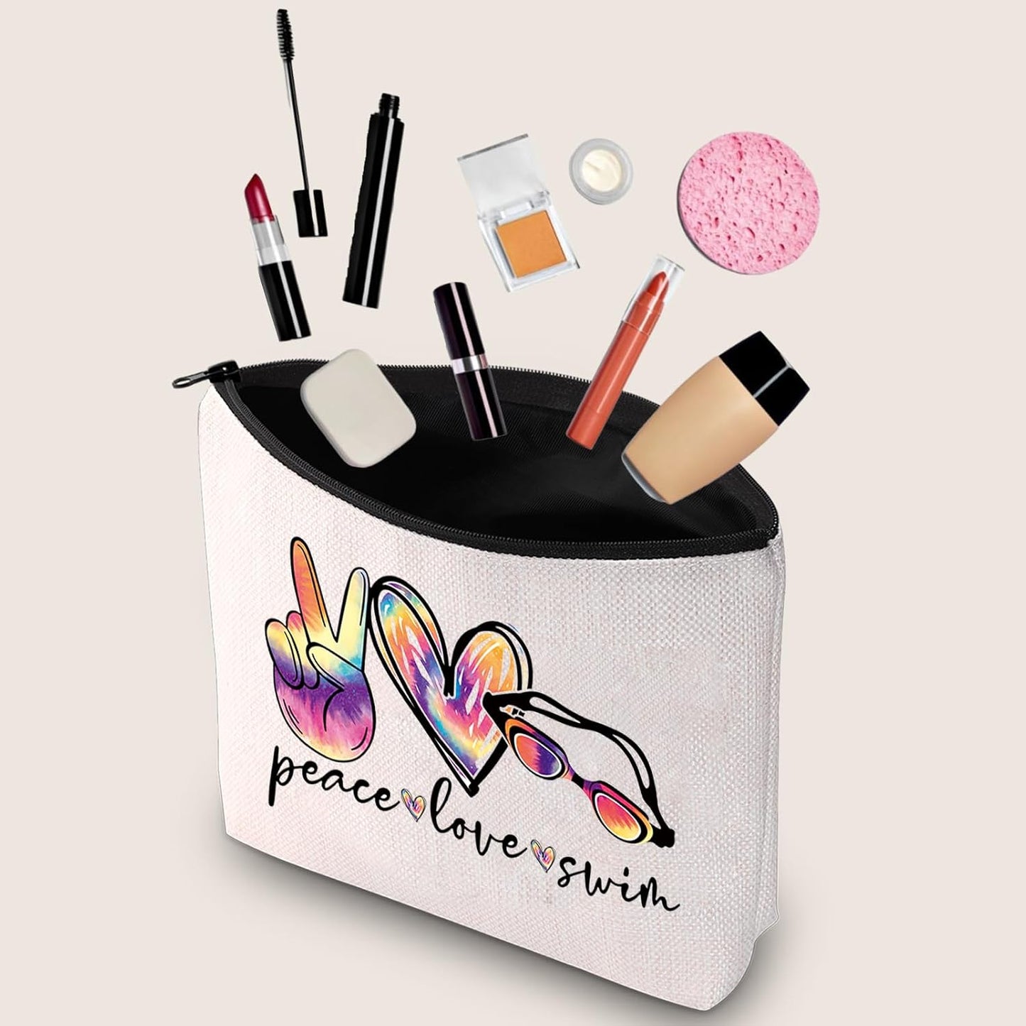 Bolsa con cremallera para cosméticos de natación
