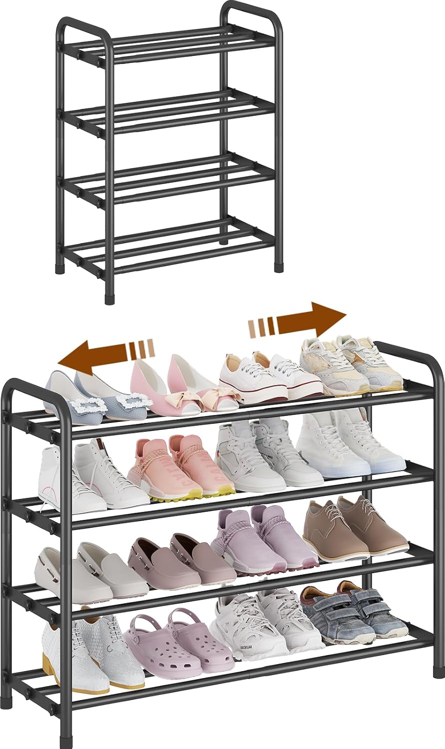 Estante expandible 4 niveles organiz. zapatos