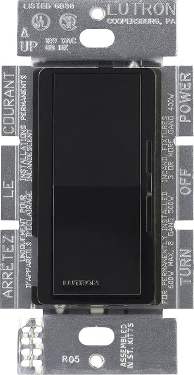 Interruptor atenuación bombillas 600w DV-600P-BL negro